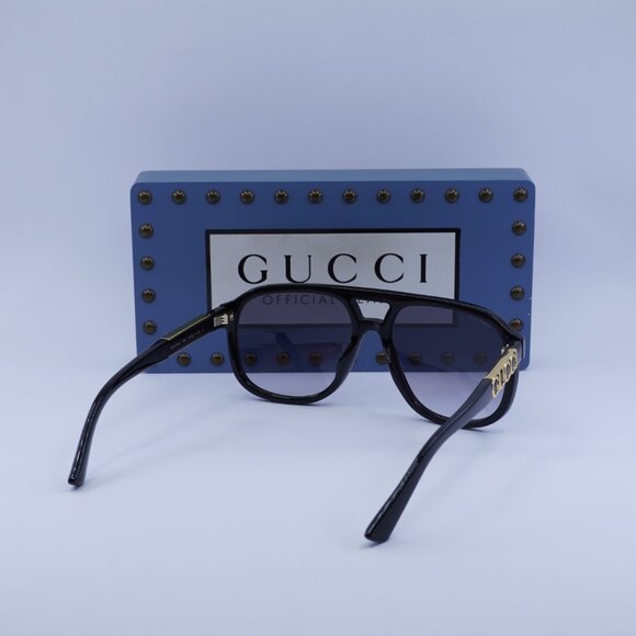 Gucci GG1188S 002 Aviator Sunglasses - Black/Grey - Picture 12 of 13